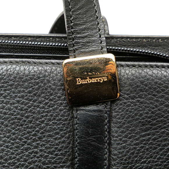 Burberry Nova Check Leather Handbag Black - Picture 8 of 9